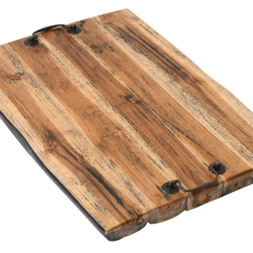 Mountain Studios Wide Cutting Board Charcuterie Tray 20 Inches Natural Teak