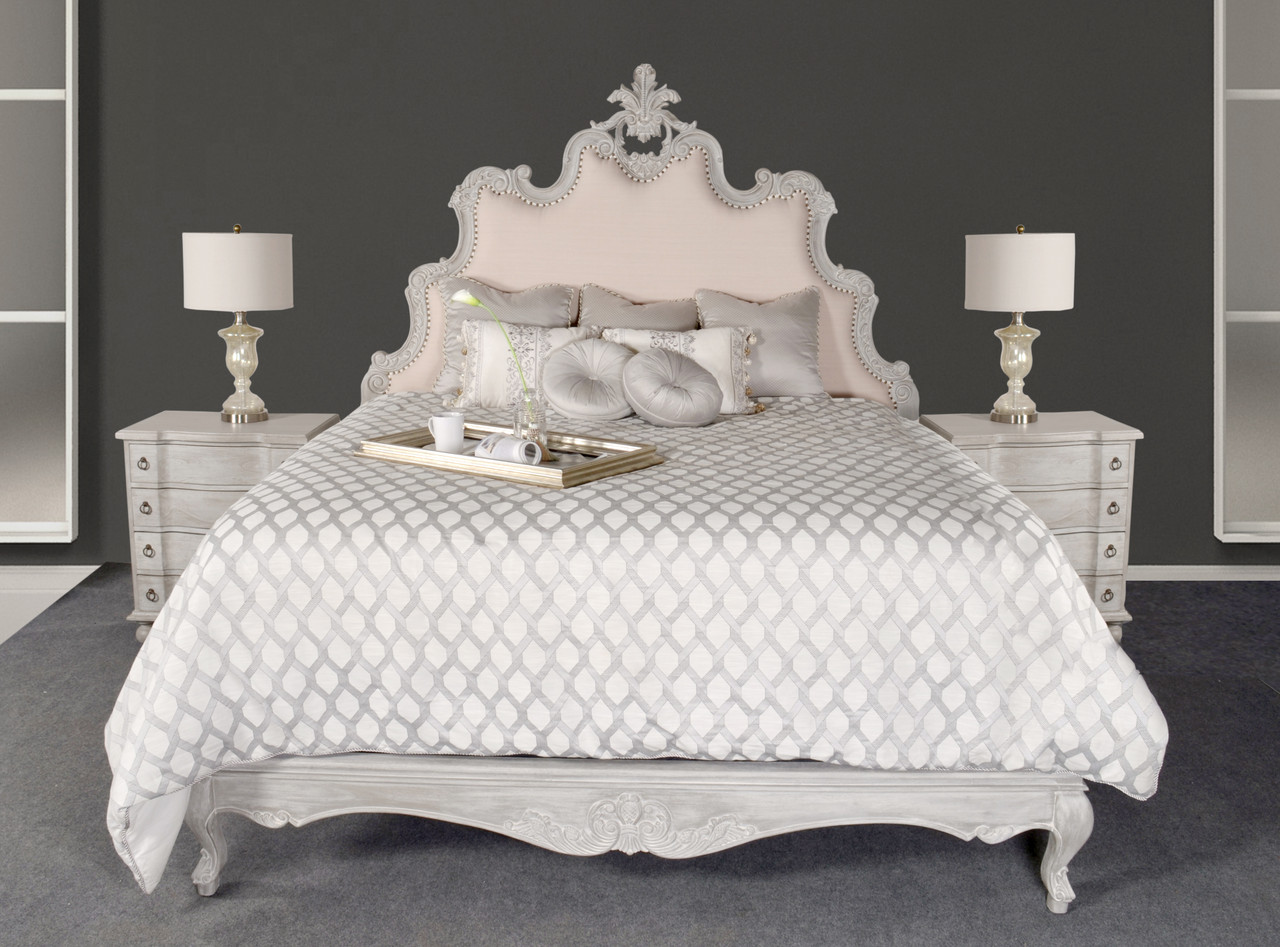 Mystique Gray Biltmore Nightstand Room Scene