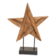 Mountain Studios Teak Wood Star on Stand 20 Inch Tall Rustic