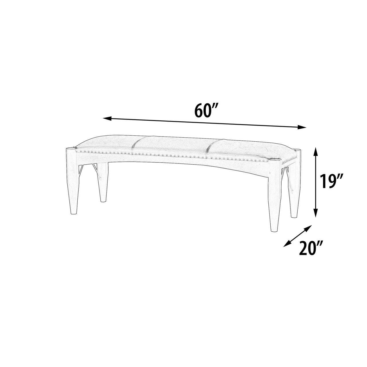 Mountain Tannery Craftsman Style Leather Bench 60 Inches Close Up Image