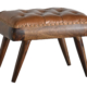 Mountain Tannery Leather Stool Ottoman 24 Inch