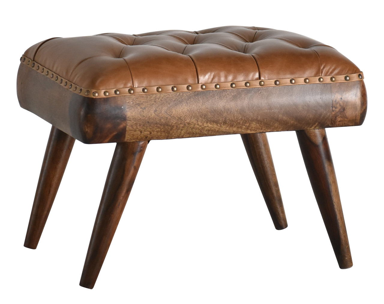 Mountain Tannery Leather Stool Ottoman 24 Inch