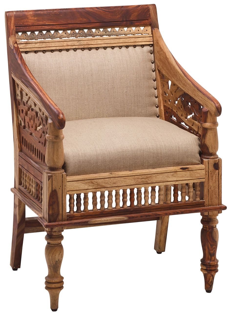 Tahoe Darby Exotic Sheesham Wood Chair 24 Inch Close Up Image