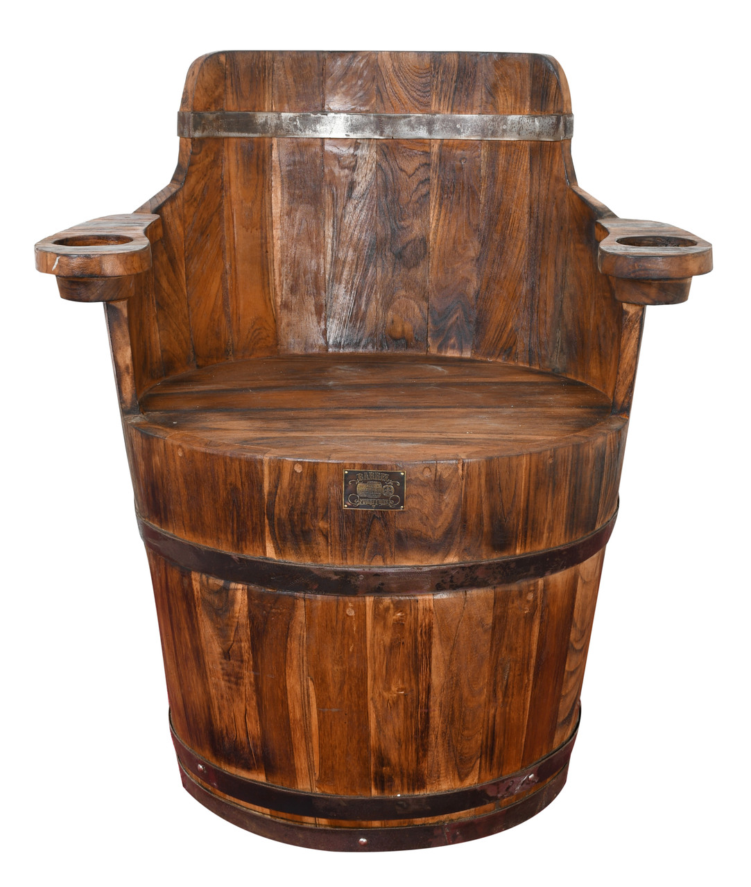 Barrel Swivel Chair Teak Room Scene