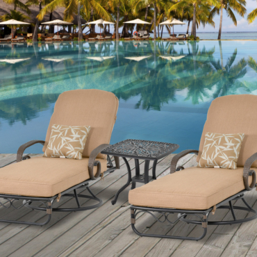 Grand Bonaire Weave Swivel Chaise Lounge Set of 3