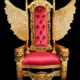 Gold Lion King Chair with Wings