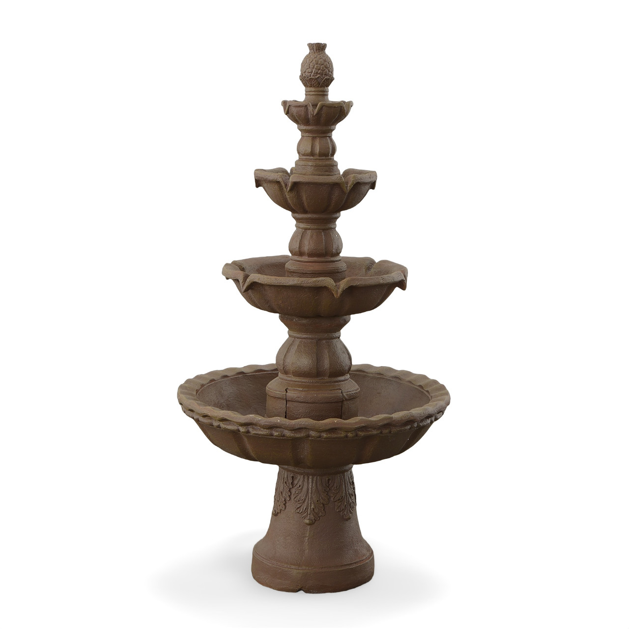 Terra Cotta Four Tiered Garden Water Fountain Room Scene