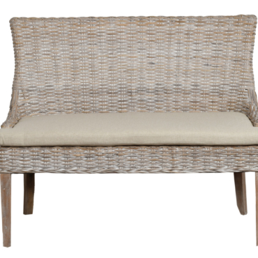Alfresco Bench Kuba Weave Whitewash