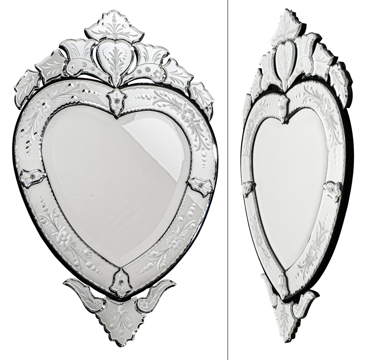 Venetian Glass Hear Mirror Close Up Image