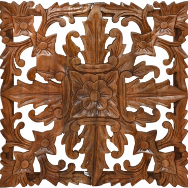 36 inch Carved Teak Square Wall D?cor