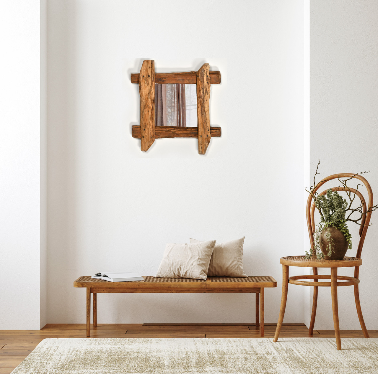 Teak Lodge Wall Mirror Room Scene