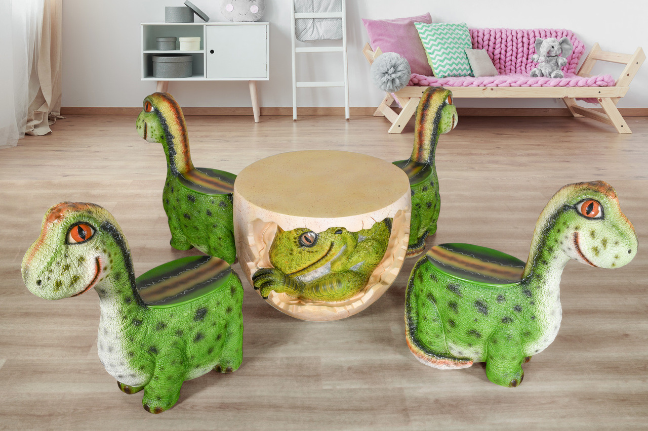 Dinosaur Discovery Table and Chairs 5pc Set Room Scene
