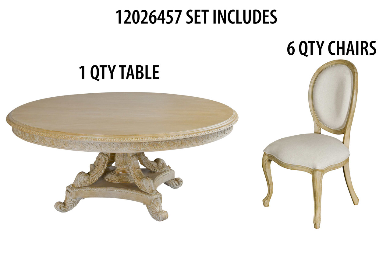 Beachstone Anglia 72 Inch Round Dining Table Set of 7 Room Scene