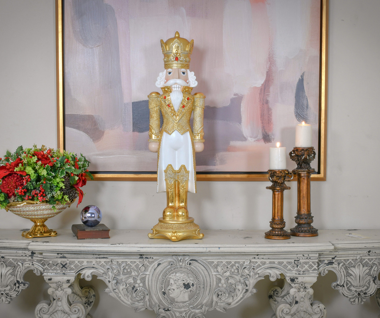 36'H Gold Nutcracker Room Scene