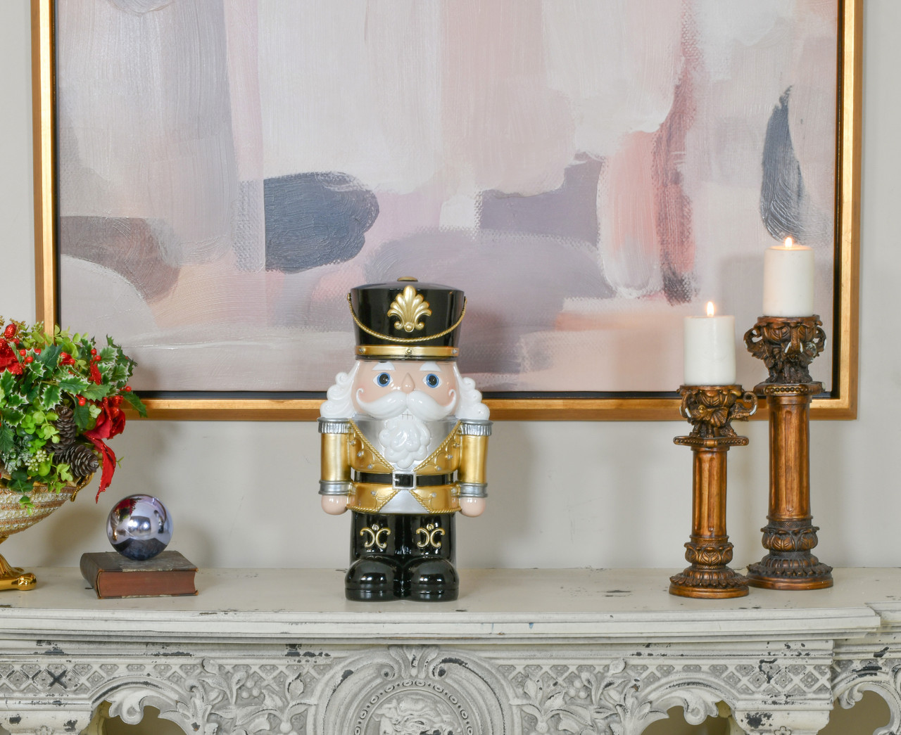 Black and Gold Nutcracker with LED lights Room Scene