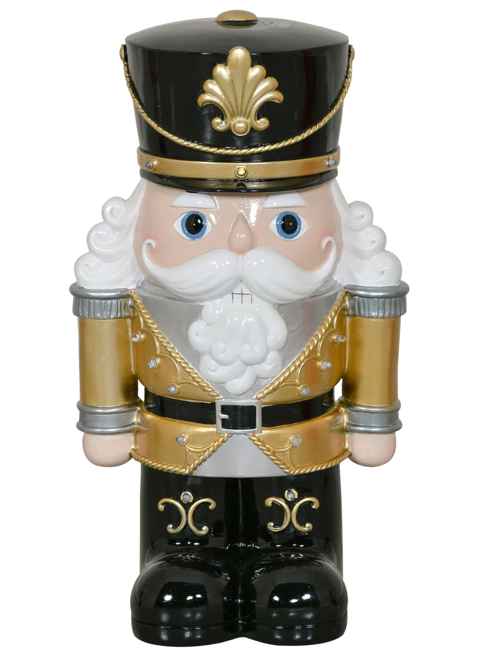 Black and Gold Nutcracker with LED lights