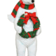 Christmas Polar Bear with Wreath