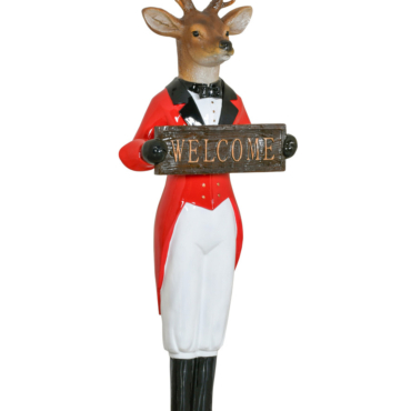 Deer Welcome Sign Statue