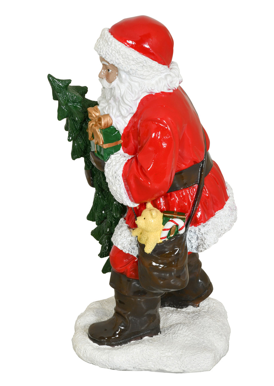 Santa Claus with Tree Close Up Image