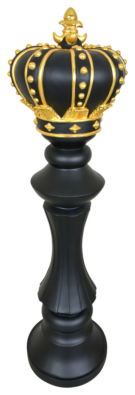 Black and Gold Chess King Close Up Image