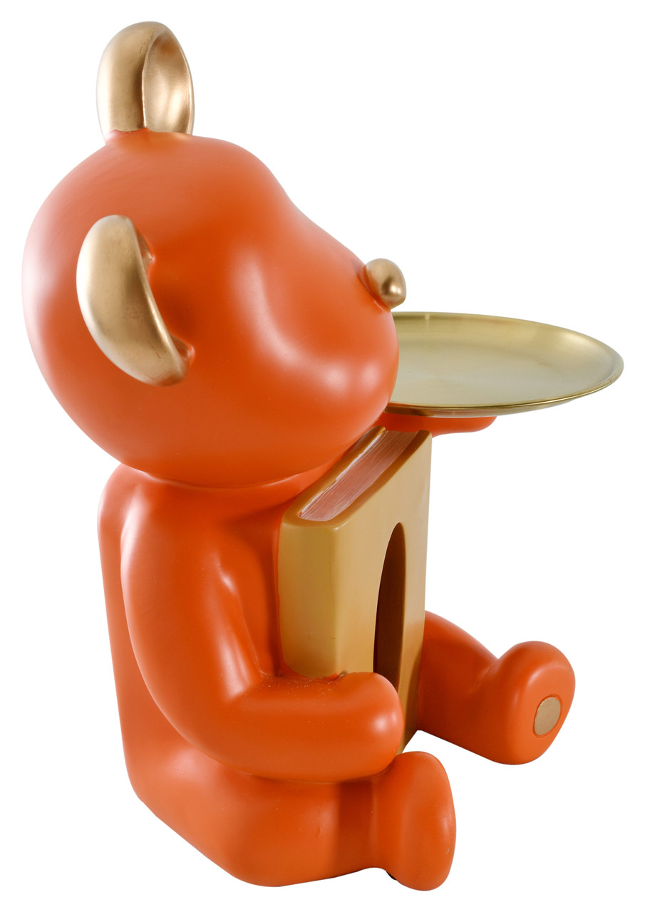 Feel Better Bear Butler Statue Tissue Box Holder Close Up Image