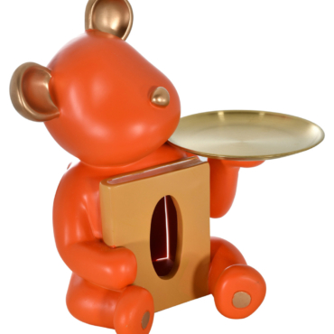 Feel Better Bear Butler Statue Tissue Box Holder