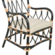 Balagi Wood Armchair with Rattan Binding