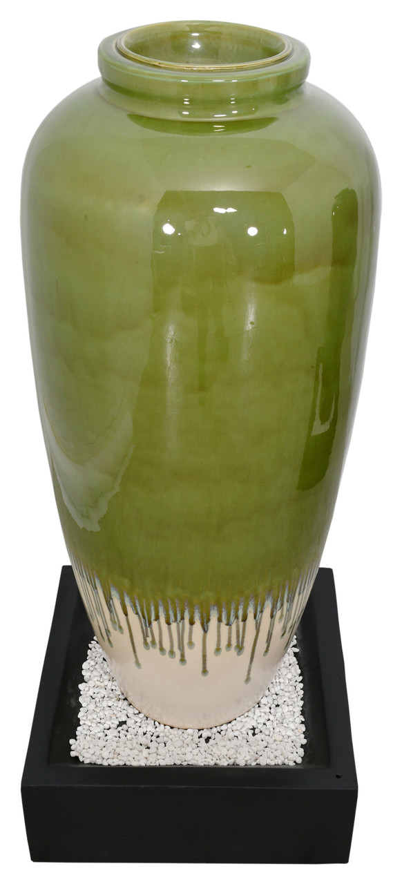 Bubbling Outdoor Garden Vase Fountain 45 inches Close Up Image
