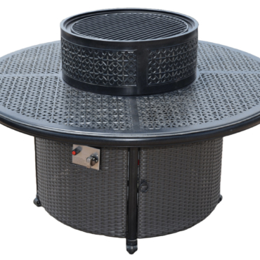 Wyndemere Outdoor Firepit Table Propane, Hibachi Grill with Accessories Bridgeton Moore Patio
