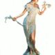 Bronze Lady standing with flower fountain