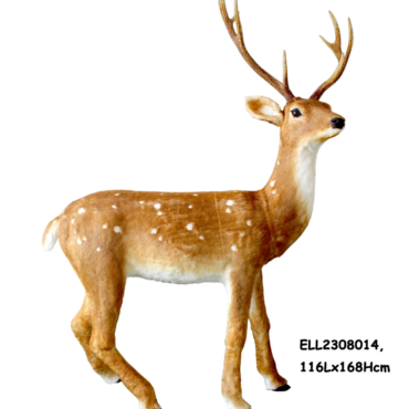 Spotted Deer Standing with Faux Fur 66.7H