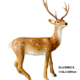 Spotted Deer Standing with Faux Fur 66.7H