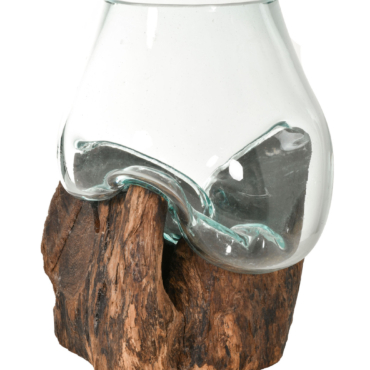 Small Glass Bowl on Wood