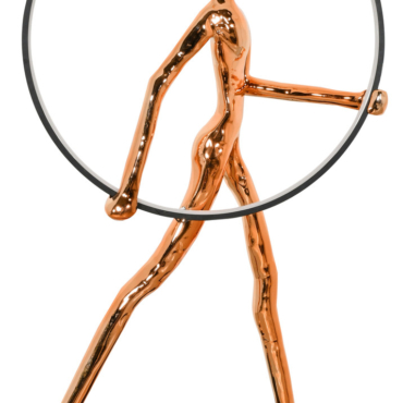 Abstract LED Sculpture Holding Ring of Light