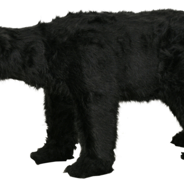 North American Black Bear Walking Statue with Faux Fur 59L