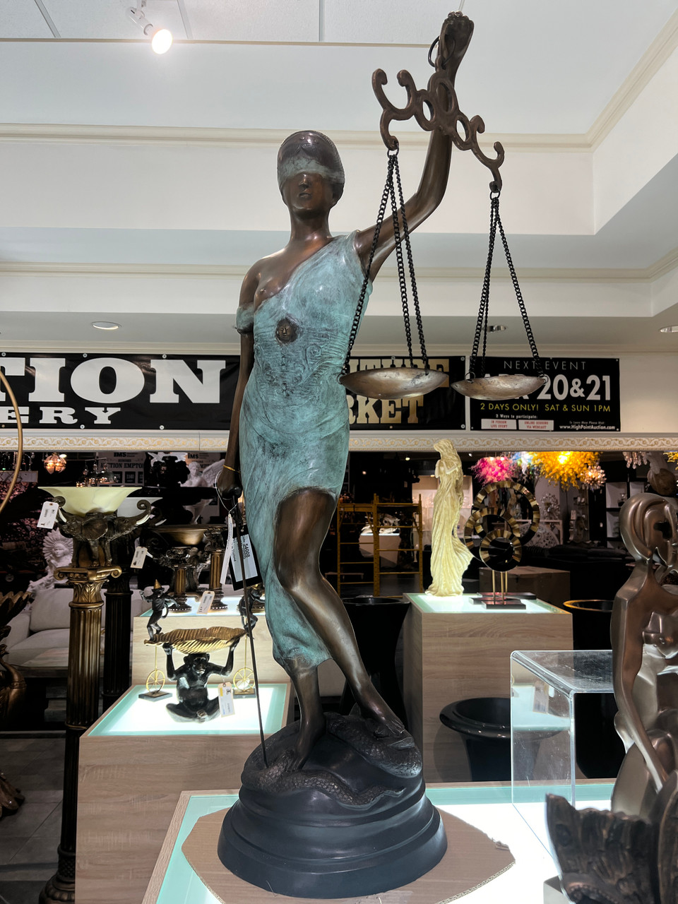 Blind Justice Bronze 48in Room Scene