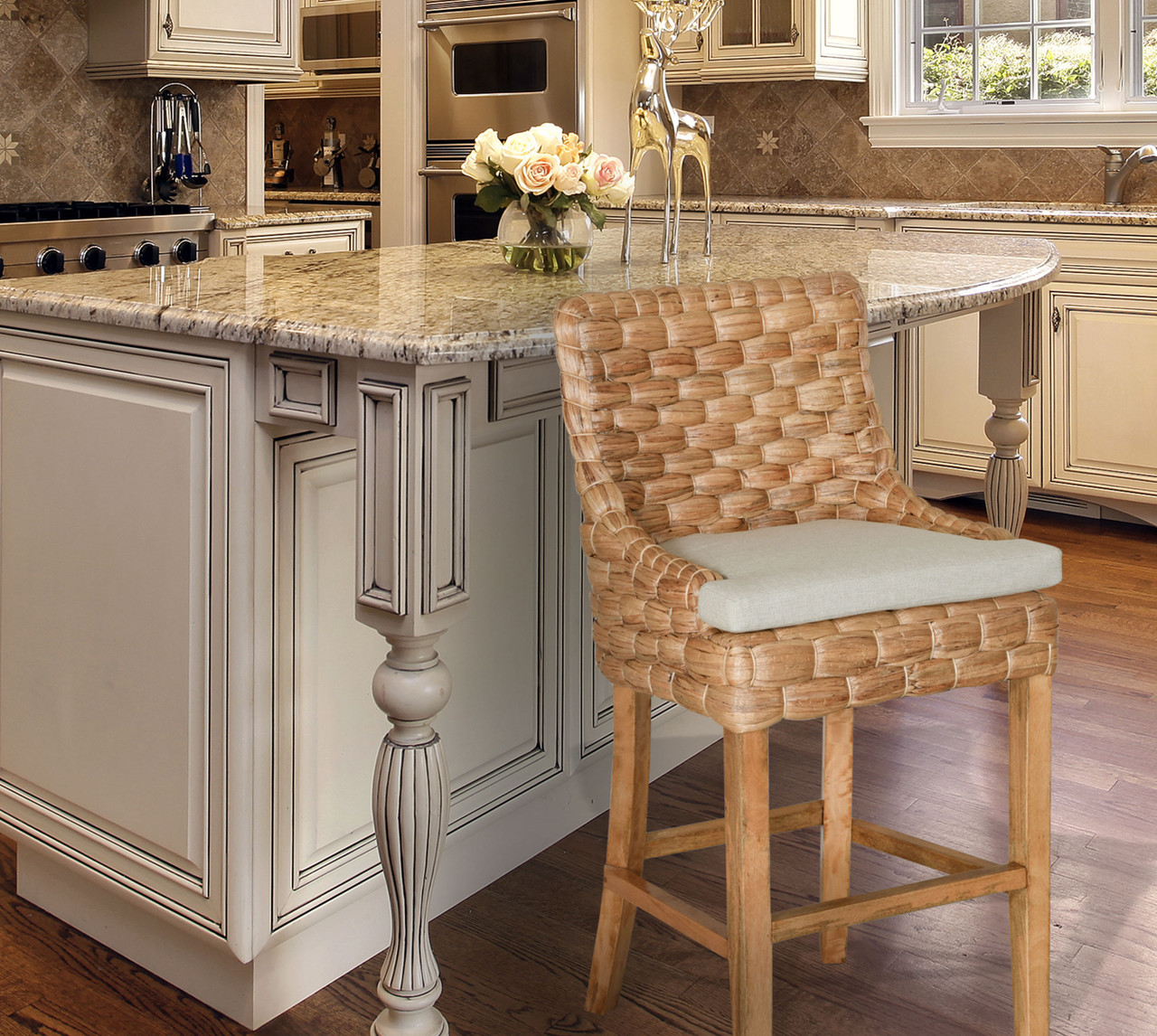 Alfresco Barstool Water Hyacinth Room Scene