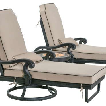 Astoria Chaise Lounge Table Set of 3, Swivel, Outdoor, Aluminum, Bridgeton Moore Patio