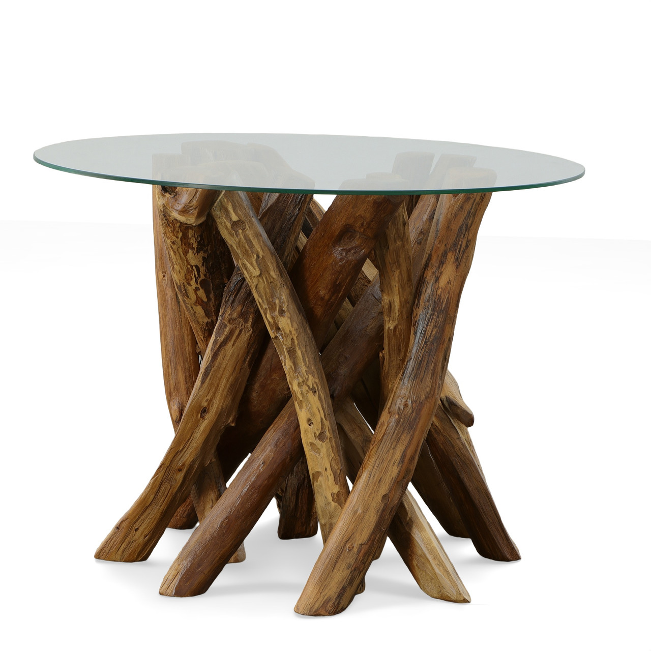 Natural Teak Root Branch End Table Room Scene