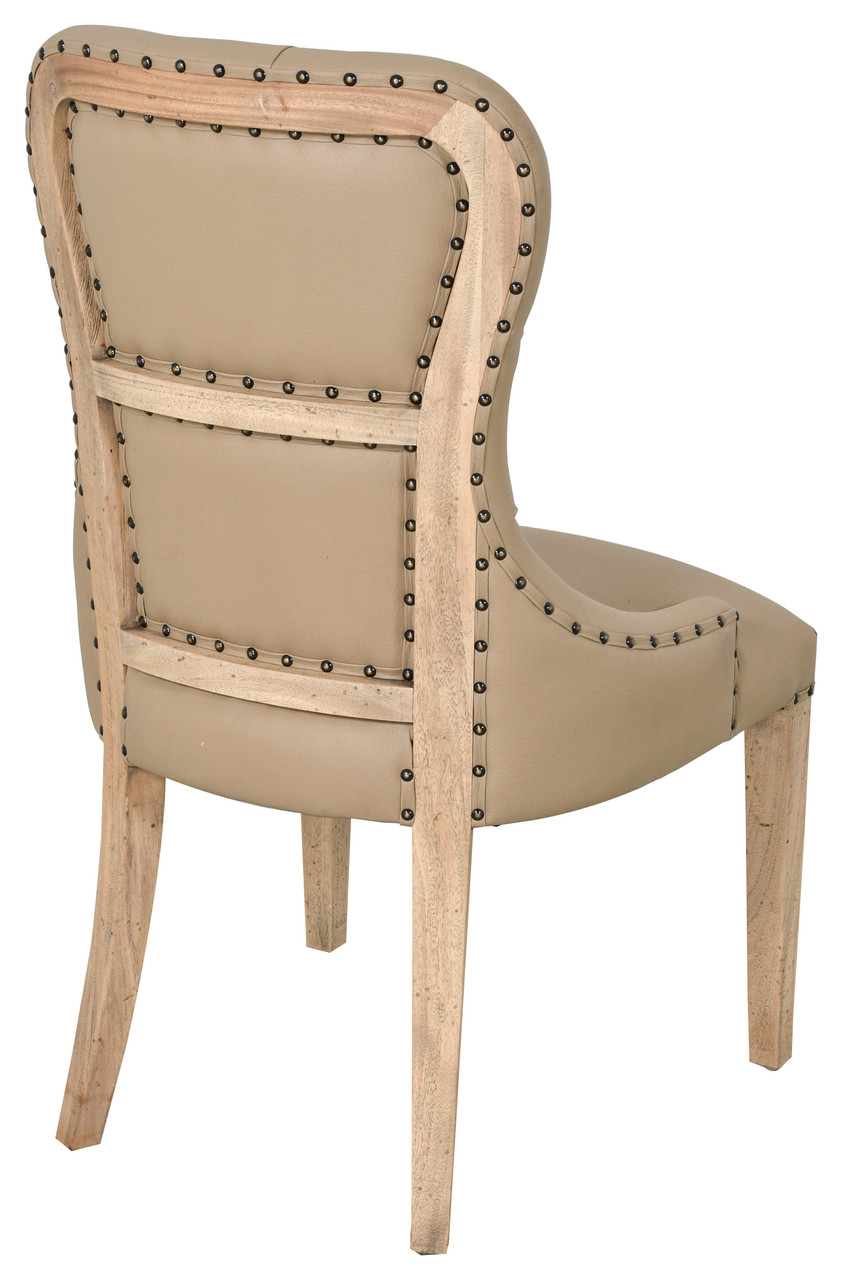 Workshop Faux Leather Dining Side Chair Close Up Image