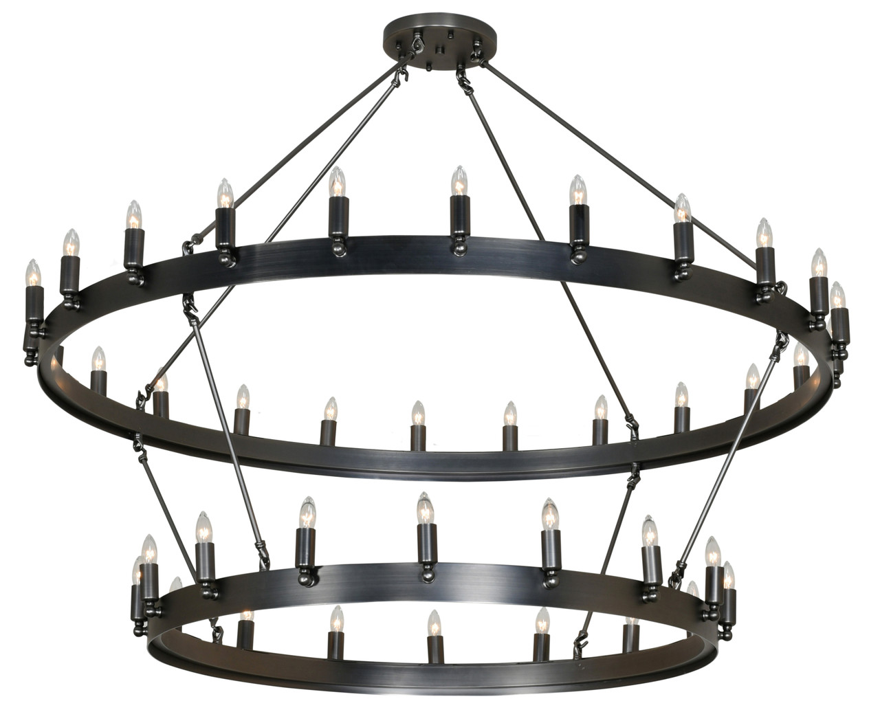 Brushed Iron 2 Tier Chandelier