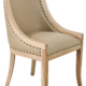 Farmhouse Curved Dining Chair with Faux Leather