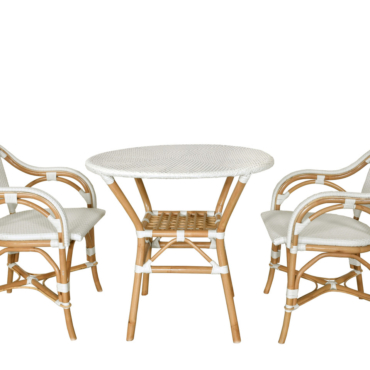 White Sierra Arm Chair Bistro Set of 3