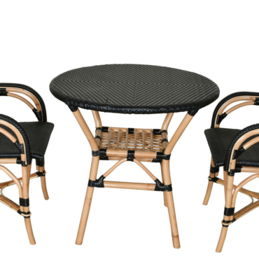 Black Sierra Arm Chair Bistro Set of 3