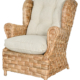 Rattan Wing Chair - Woven Natural Water Hyacinth