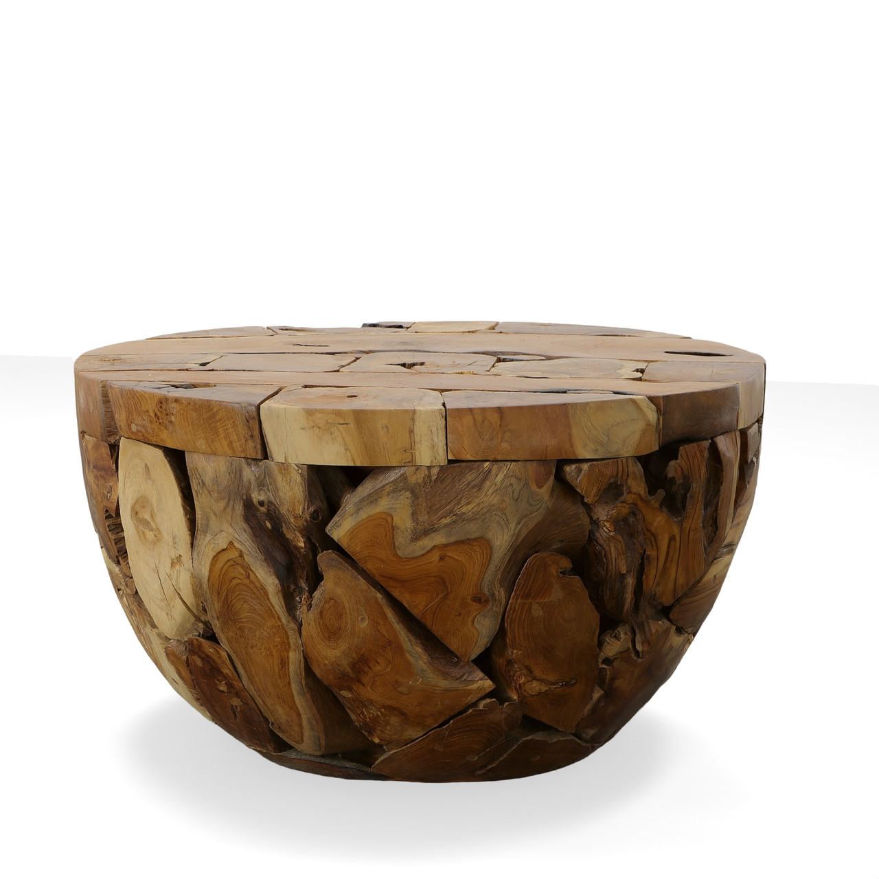 Natural Teak Root Knotted Branch Coffee Table Room Scene