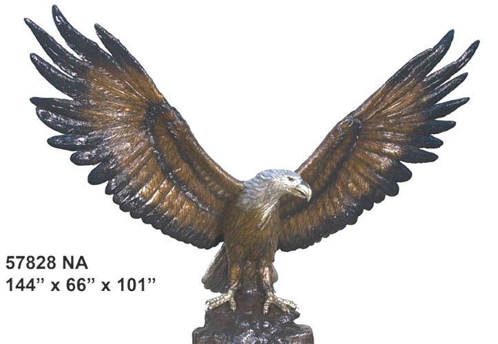 144 inch Wing Span Pair of Bronze Eagles Room Scene