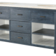 Customizable Double Bathroom Vanity with Marble Top 72"W Charcoal