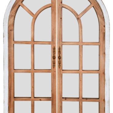Windowpane Leaner Mirror with Two Tone Finish