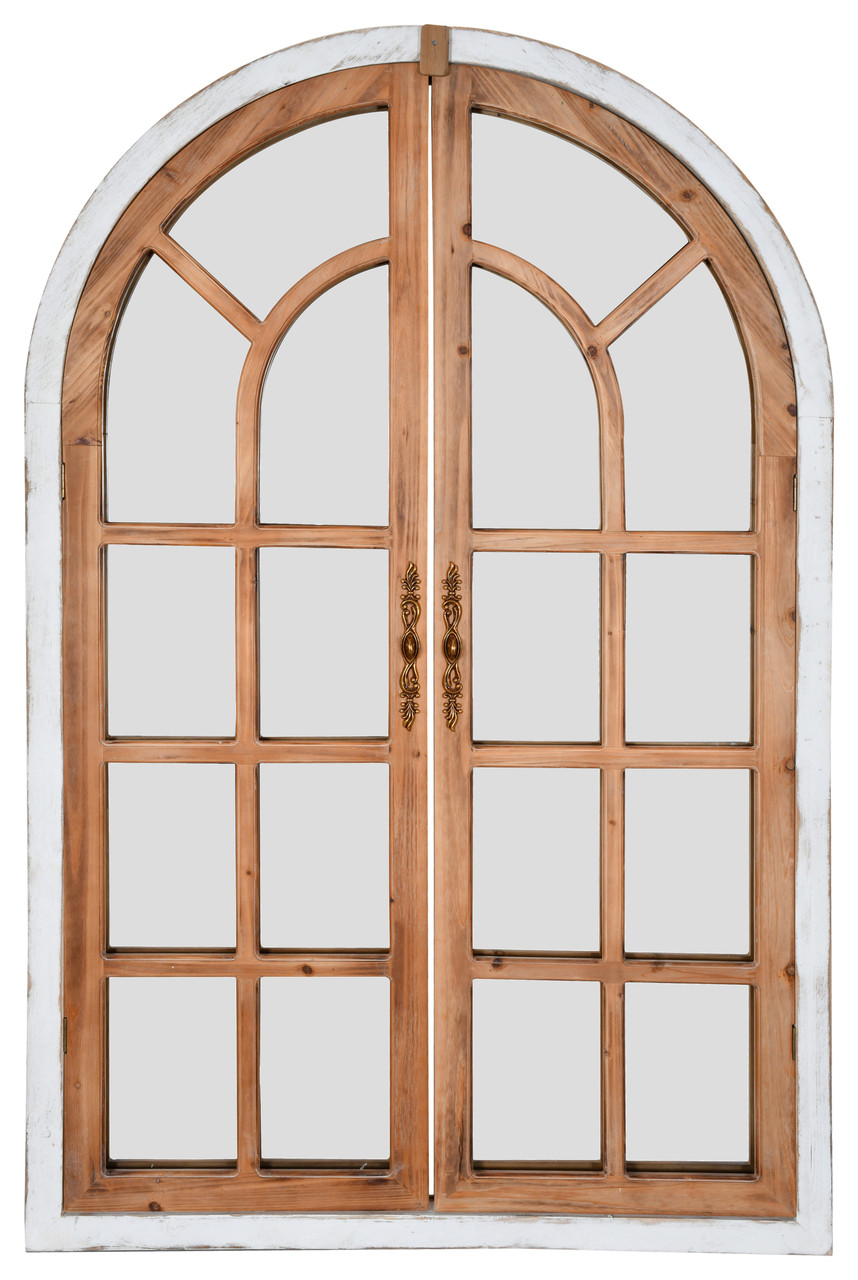 Windowpane Leaner Mirror with Two Tone Finish